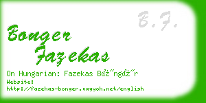 bonger fazekas business card
